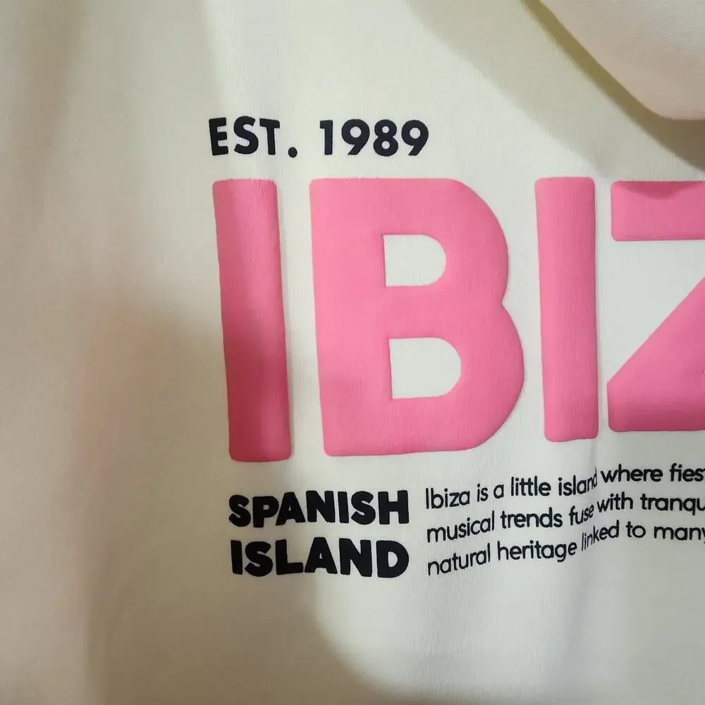Est 1989  Ibiza yellow women's medium size hoodie